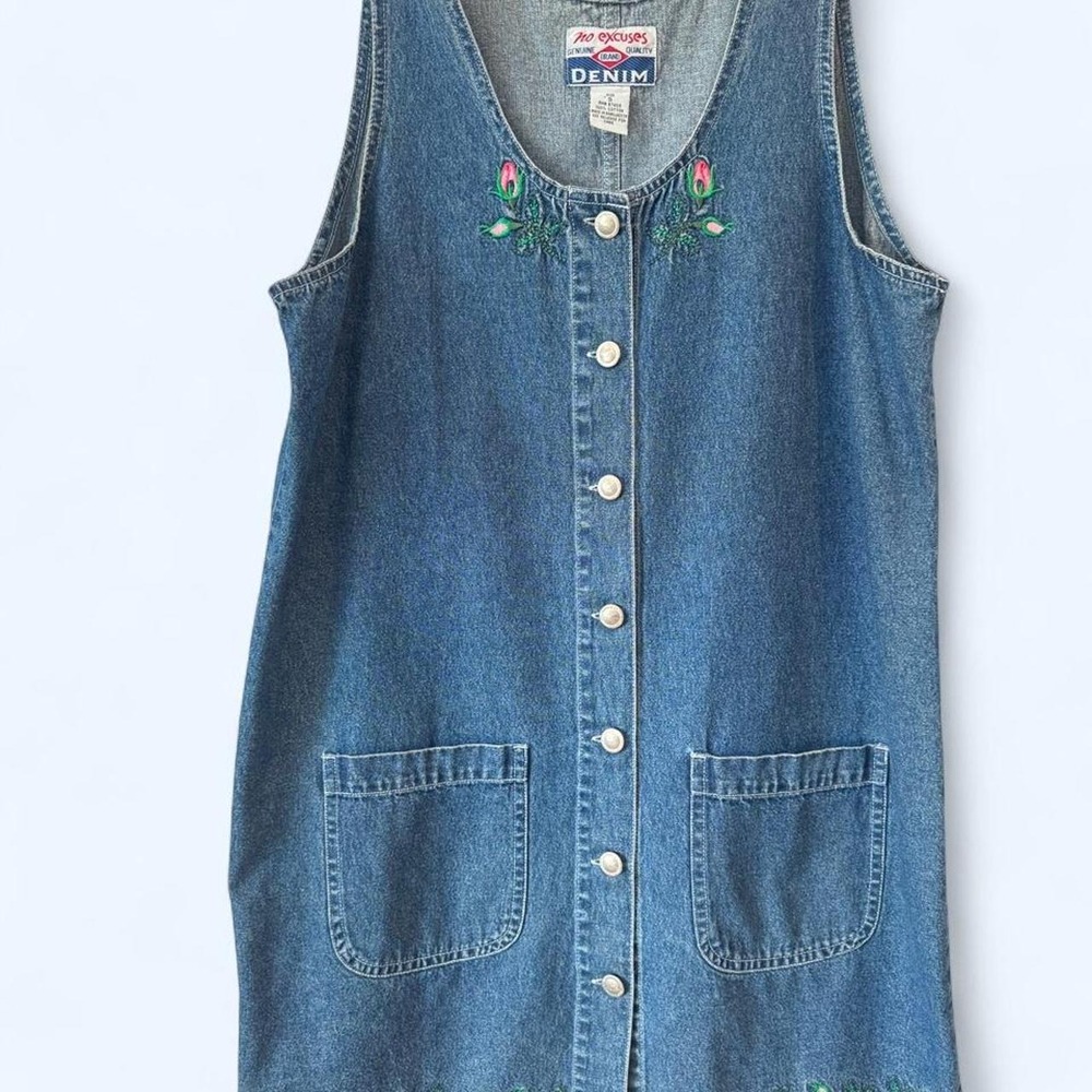 Denim Embroidered Dress